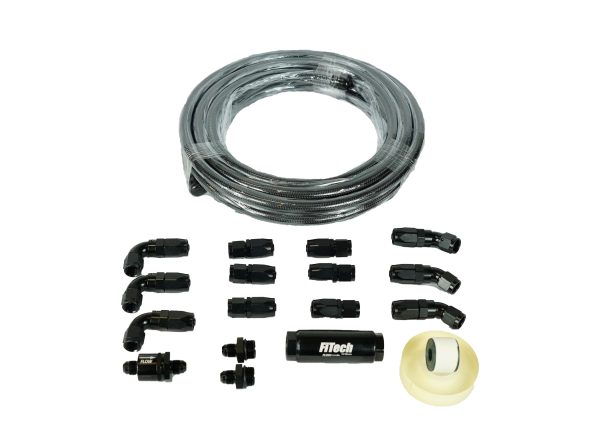 Go Fuel AN-6 Black Stainless Steel 20 Ft Hose Kit with Filter